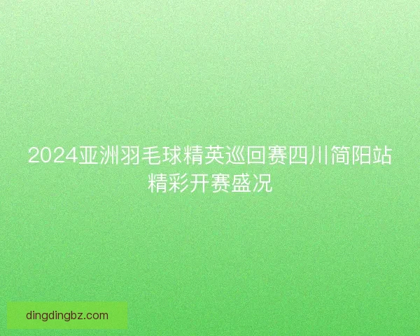 2024亚洲羽毛球精英巡回赛四川简阳站精彩开赛盛况
