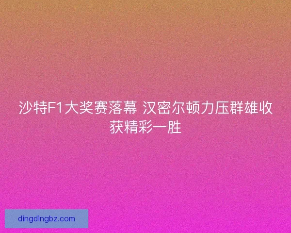 沙特F1大奖赛落幕 汉密尔顿力压群雄收获精彩一胜