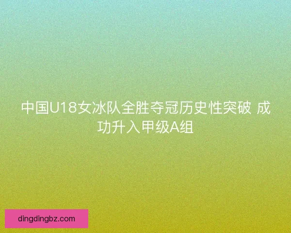 中国U18女冰队全胜夺冠历史性突破 成功升入甲级A组
